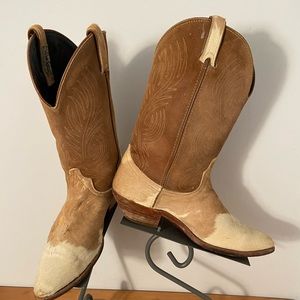 Authentic cow hyde cowboy boots.
